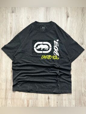 Vintage Y2K Ecko Unltd Gray Embroidered Graphic Logo T Shirt Mens XL- Baggy Fit